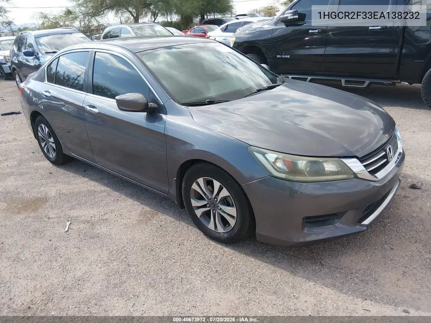 2014 Honda Accord Lx VIN: 1HGCR2F33EA138232 Lot: 45673972