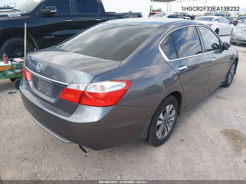 2014 Honda Accord Lx VIN: 1HGCR2F33EA138232 Lot: 45673972