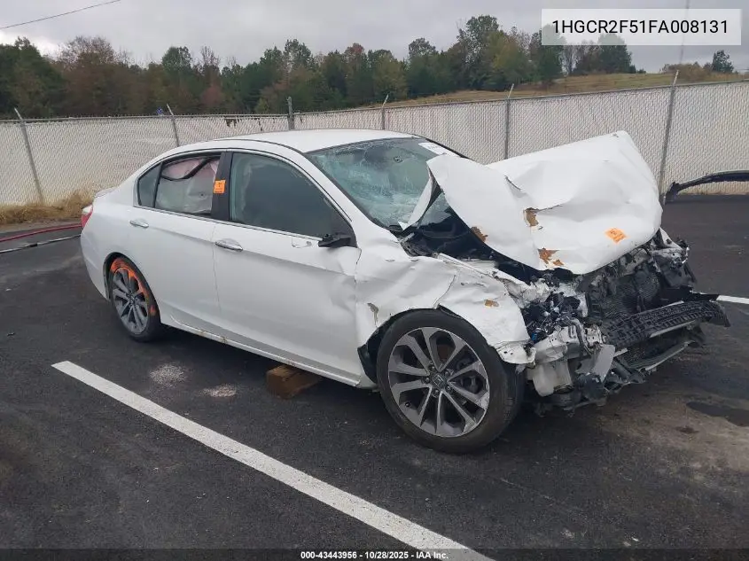 1HGCR2F51FA008131 2015 Honda Accord Sport