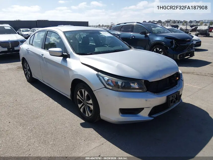 2015 Honda Accord Lx VIN: 1HGCR2F32FA187908 Lot: 45470763