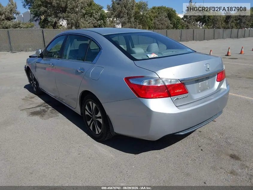 2015 Honda Accord Lx VIN: 1HGCR2F32FA187908 Lot: 45470763