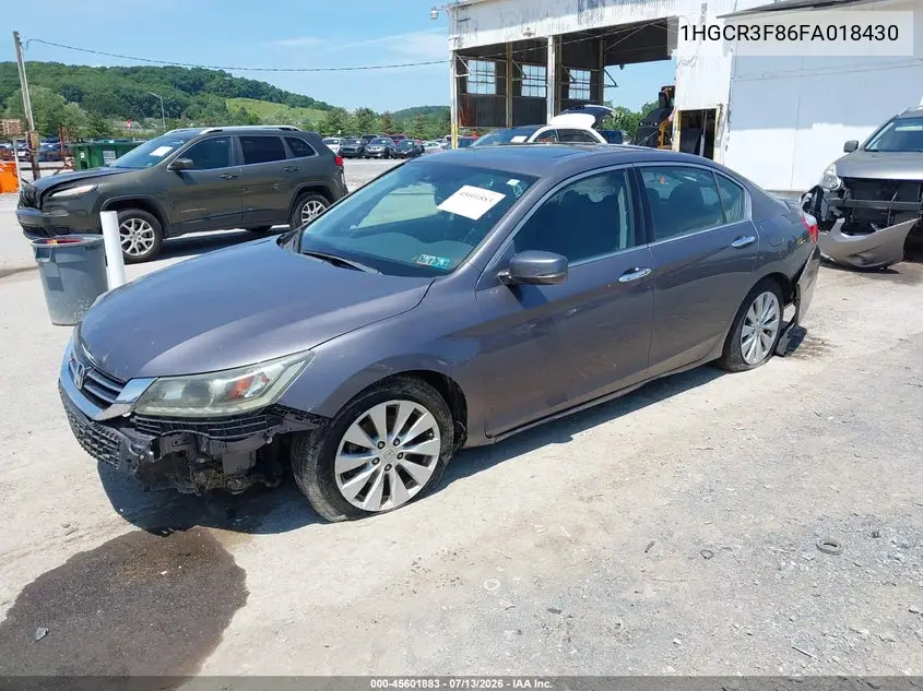 2015 Honda Accord Ex-L V-6 VIN: 1HGCR3F86FA018430 Lot: 45601883