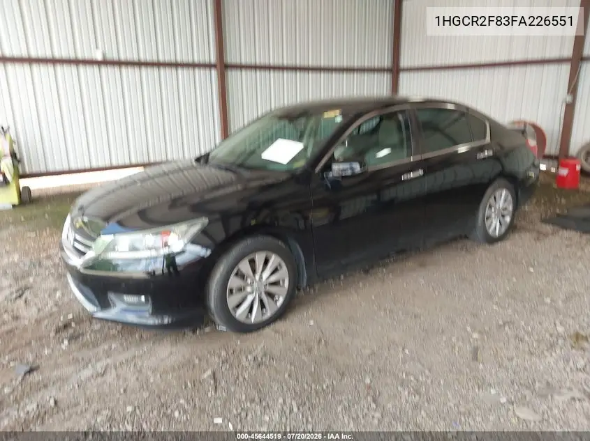 2015 Honda Accord Ex-L VIN: 1HGCR2F83FA226551 Lot: 45644519