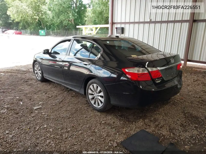 2015 Honda Accord Ex-L VIN: 1HGCR2F83FA226551 Lot: 45644519