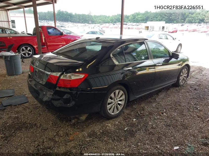 2015 Honda Accord Ex-L VIN: 1HGCR2F83FA226551 Lot: 45644519