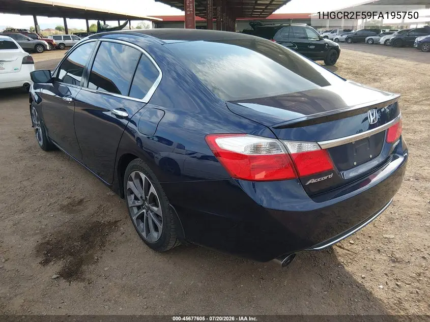 2015 Honda Accord Sport VIN: 1HGCR2F59FA195750 Lot: 45677605