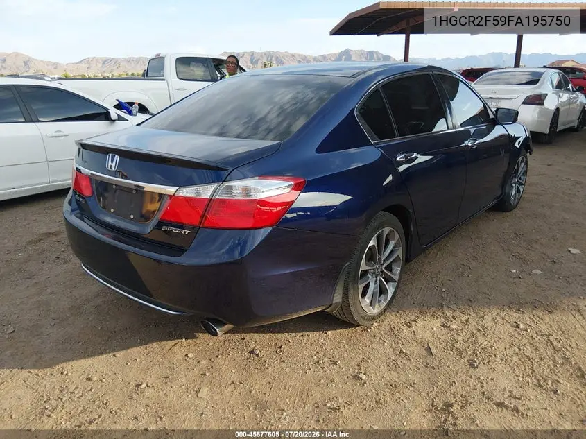 2015 Honda Accord Sport VIN: 1HGCR2F59FA195750 Lot: 45677605