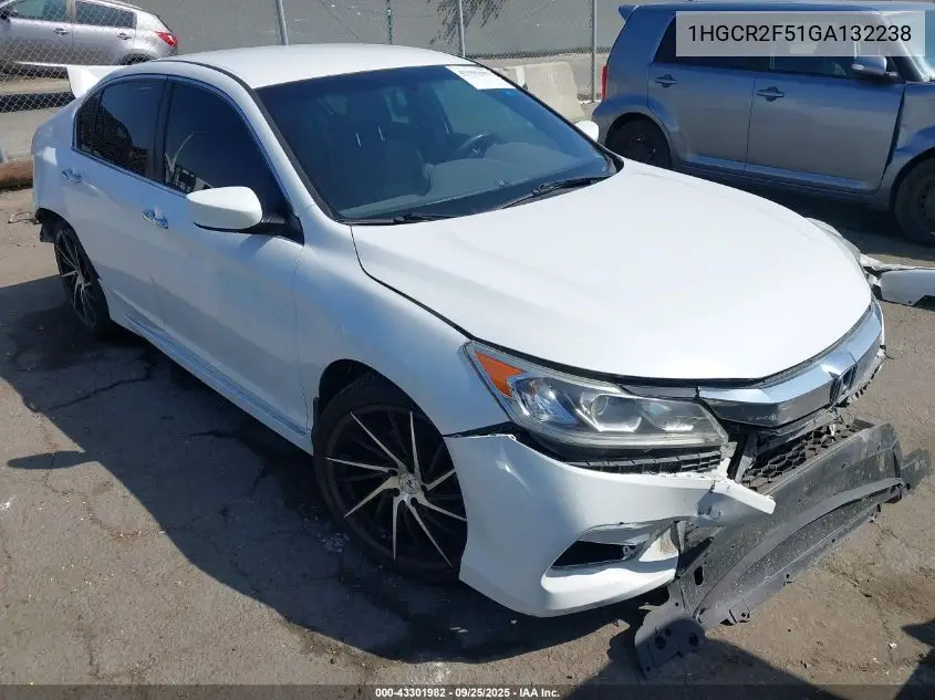 1HGCR2F51GA132238 2016 Honda Accord Sport