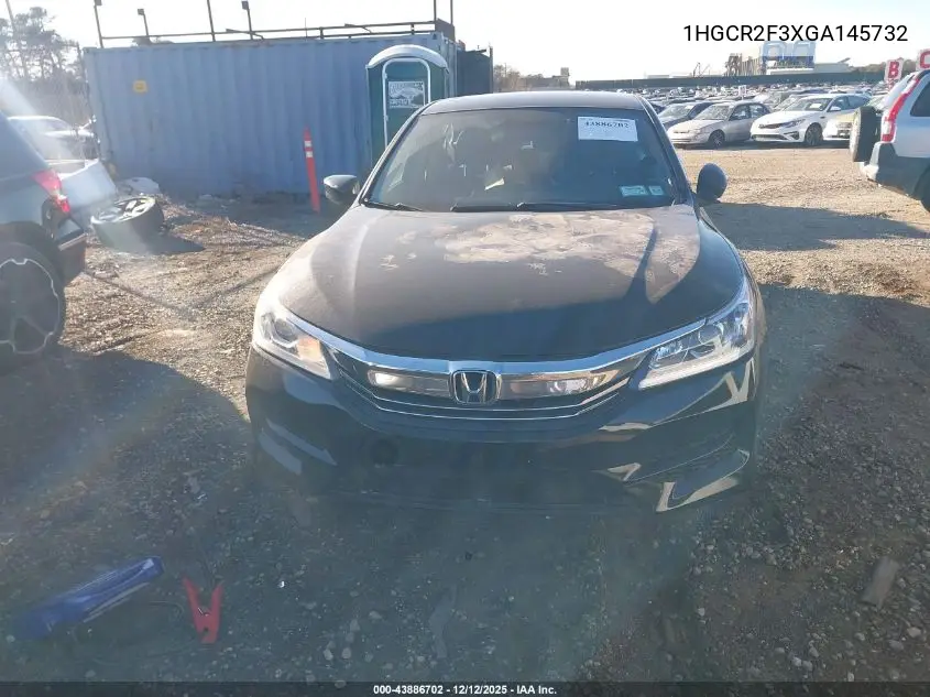 1HGCR2F3XGA145732 2016 Honda Accord Lx
