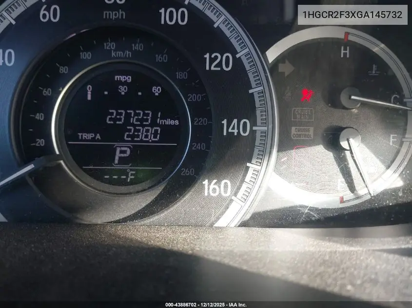 1HGCR2F3XGA145732 2016 Honda Accord Lx