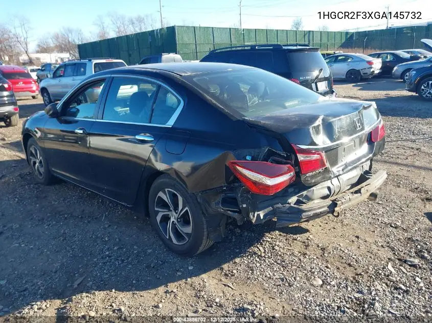 1HGCR2F3XGA145732 2016 Honda Accord Lx