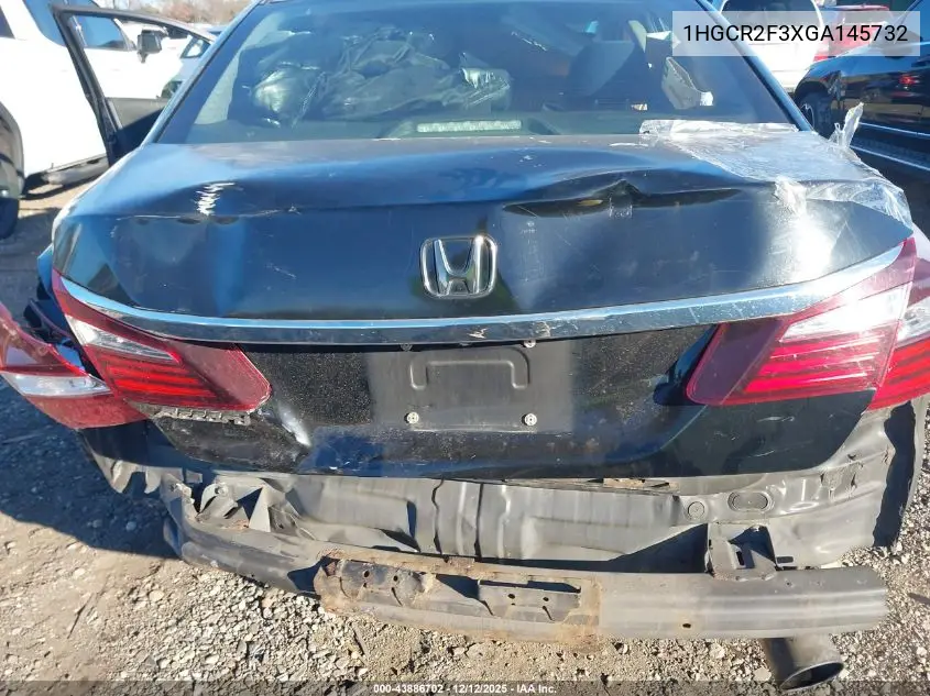 1HGCR2F3XGA145732 2016 Honda Accord Lx