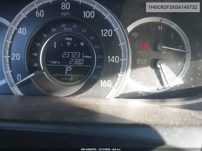 1HGCR2F3XGA145732 2016 Honda Accord Lx
