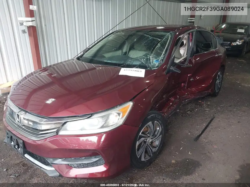 2016 Honda Accord Lx VIN: 1HGCR2F39GA089024 Lot: 45595803