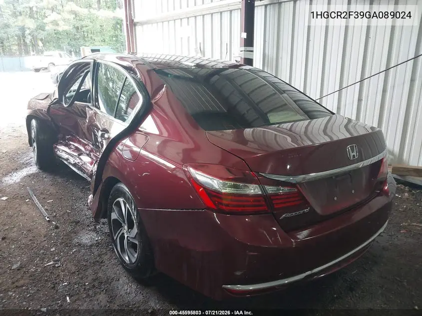 2016 Honda Accord Lx VIN: 1HGCR2F39GA089024 Lot: 45595803