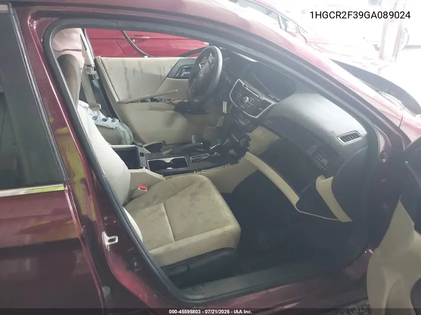 2016 Honda Accord Lx VIN: 1HGCR2F39GA089024 Lot: 45595803