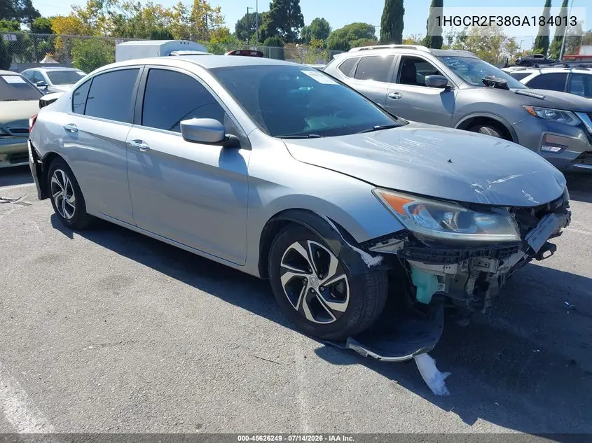 2016 Honda Accord Lx VIN: 1HGCR2F38GA184013 Lot: 45626249