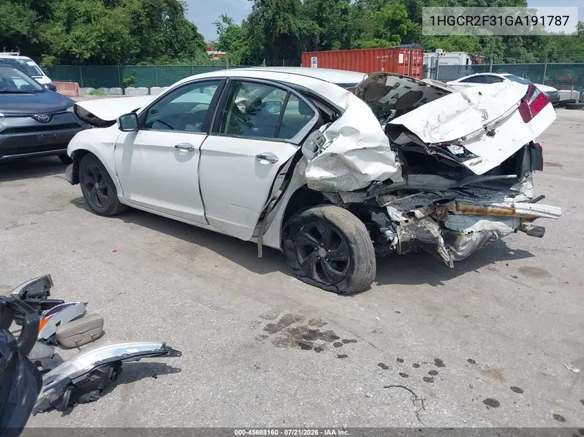 2016 Honda Accord Lx VIN: 1HGCR2F31GA191787 Lot: 45688160