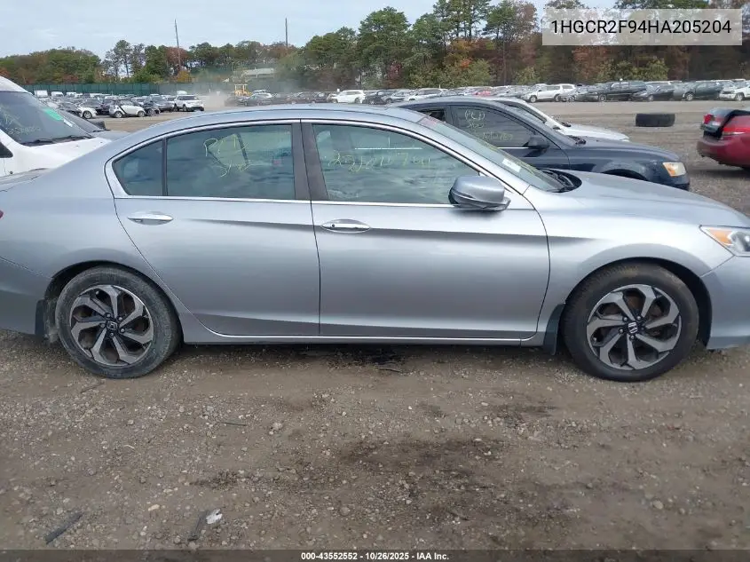 1HGCR2F94HA205204 2017 Honda Accord Ex-L