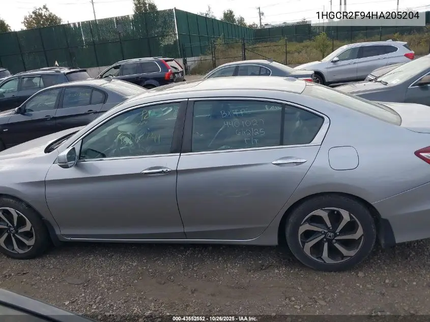 1HGCR2F94HA205204 2017 Honda Accord Ex-L