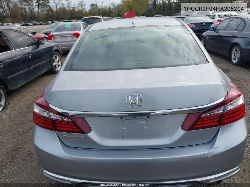 1HGCR2F94HA205204 2017 Honda Accord Ex-L