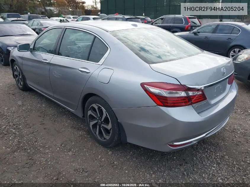1HGCR2F94HA205204 2017 Honda Accord Ex-L
