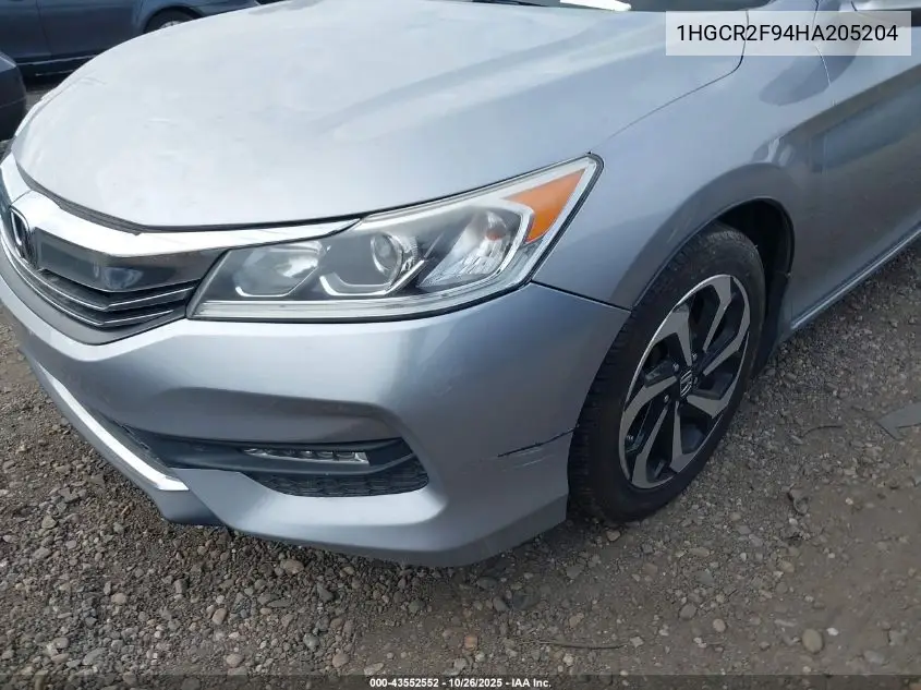 1HGCR2F94HA205204 2017 Honda Accord Ex-L