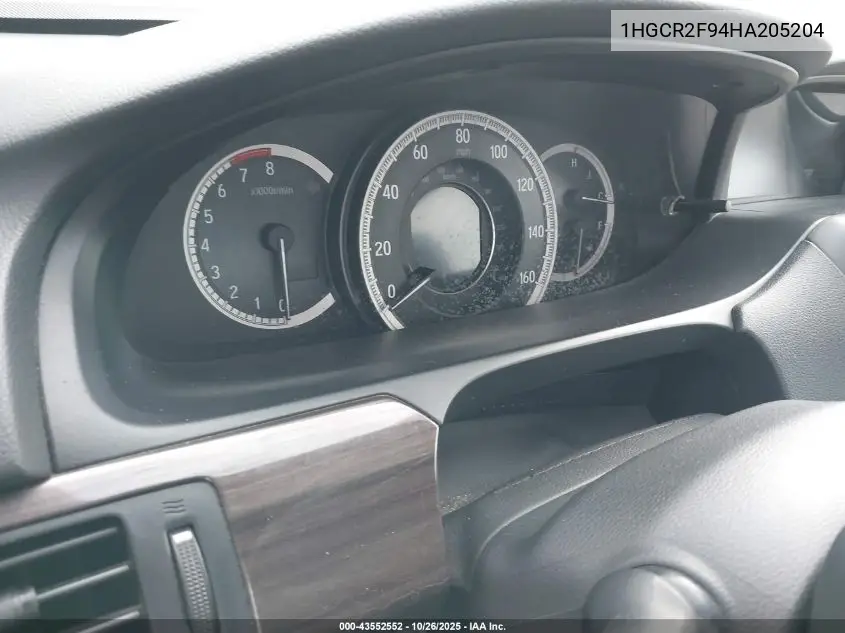 1HGCR2F94HA205204 2017 Honda Accord Ex-L