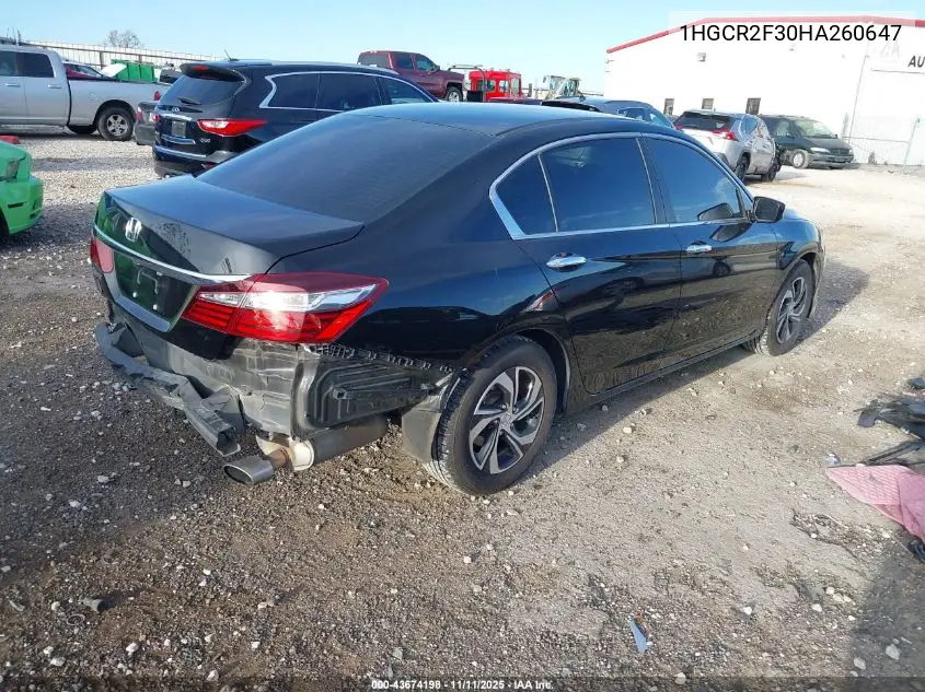 1HGCR2F30HA260647 2017 Honda Accord Lx