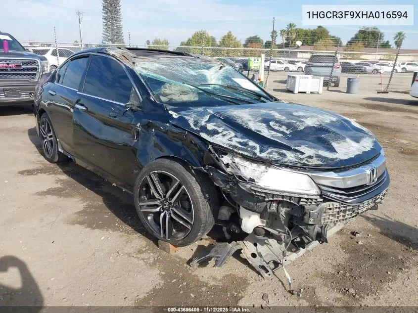 1HGCR3F9XHA016594 2017 Honda Accord Touring V6