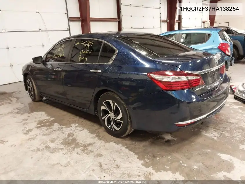 1HGCR2F37HA138254 2017 Honda Accord Lx