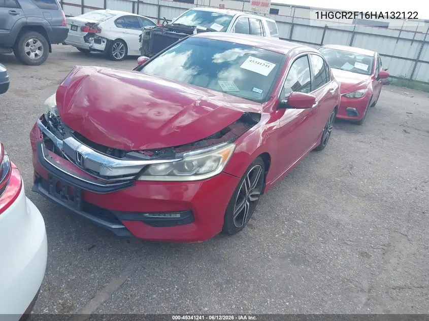 2017 Honda Accord Sport Se VIN: 1HGCR2F16HA132122 Lot: 45341241