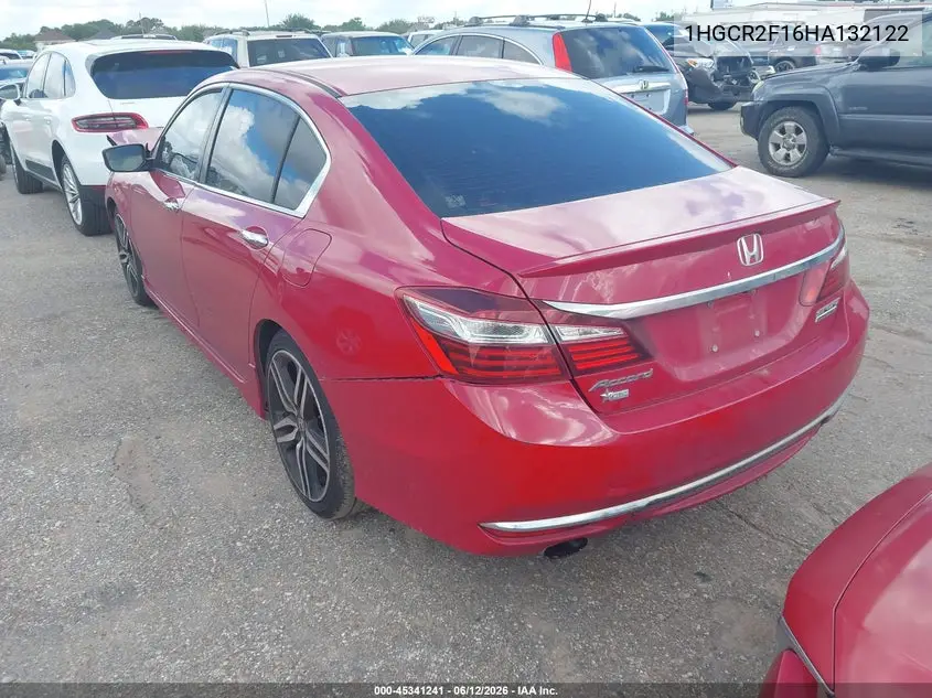 2017 Honda Accord Sport Se VIN: 1HGCR2F16HA132122 Lot: 45341241