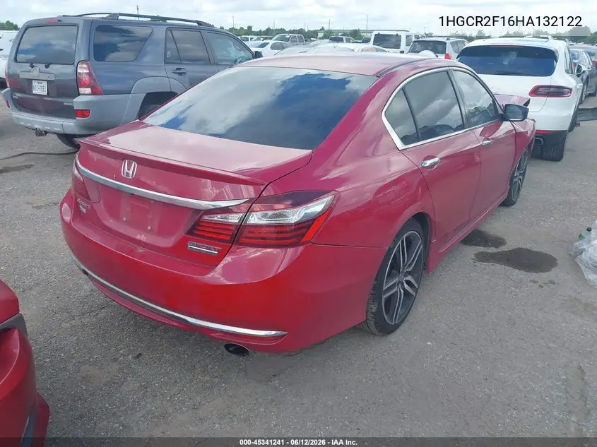 2017 Honda Accord Sport Se VIN: 1HGCR2F16HA132122 Lot: 45341241