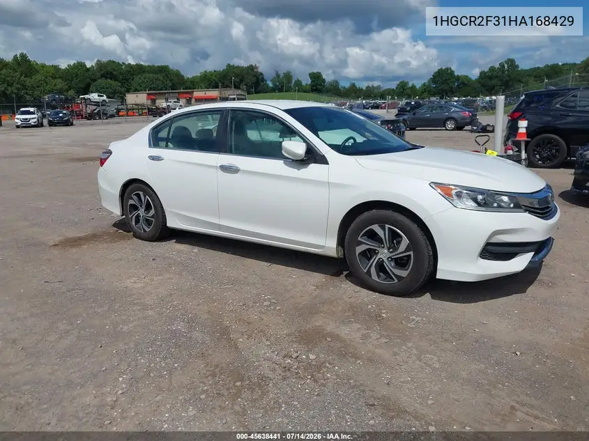 2017 Honda Accord Lx VIN: 1HGCR2F31HA168429 Lot: 45638441