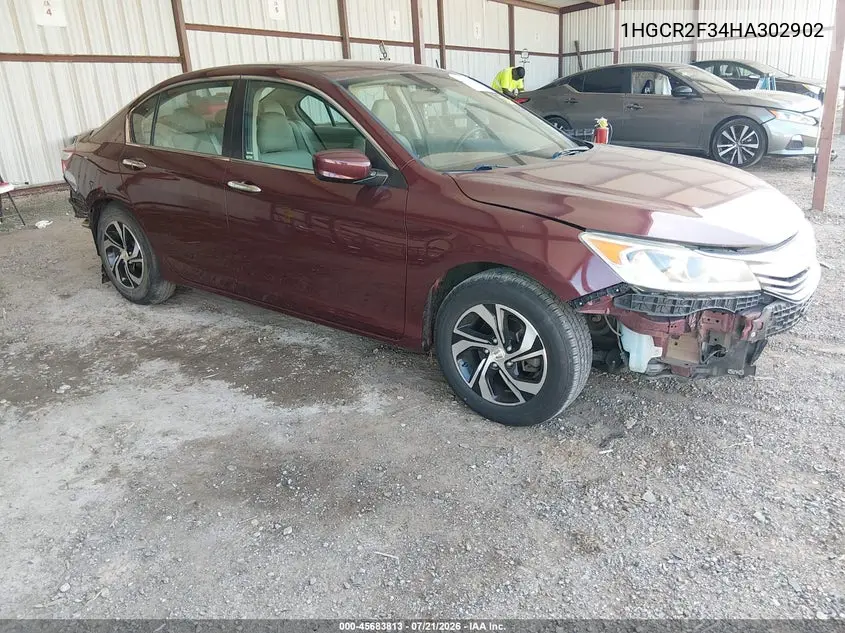 2017 Honda Accord Lx VIN: 1HGCR2F34HA302902 Lot: 45683813