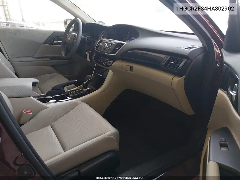 2017 Honda Accord Lx VIN: 1HGCR2F34HA302902 Lot: 45683813