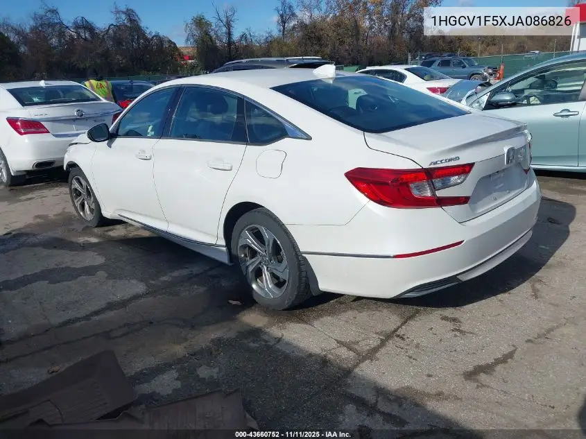 1HGCV1F5XJA086826 2018 Honda Accord Ex-L