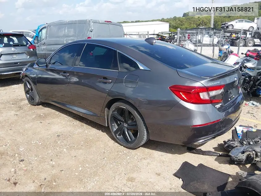 2018 Honda Accord Sport VIN: 1HGCV1F31JA158821 Lot: 45626814