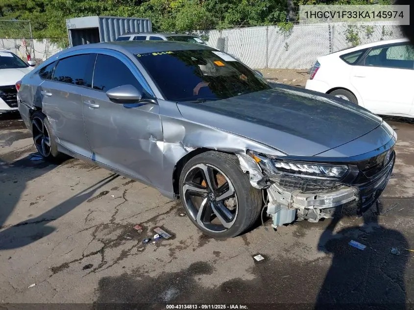 1HGCV1F33KA145974 2019 Honda Accord Sport