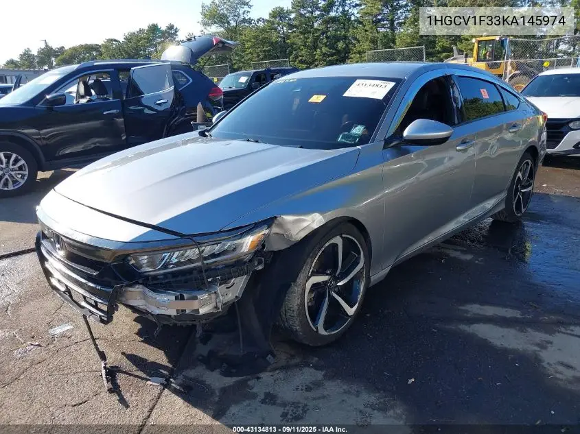 1HGCV1F33KA145974 2019 Honda Accord Sport