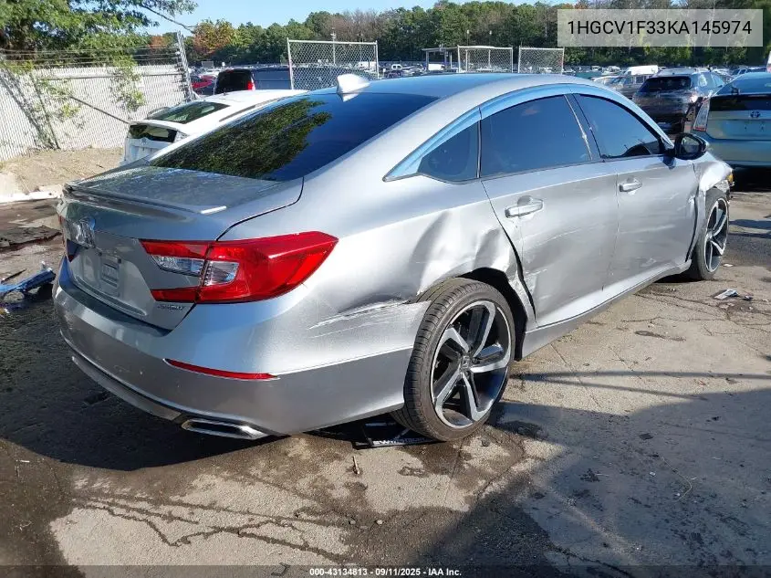 1HGCV1F33KA145974 2019 Honda Accord Sport