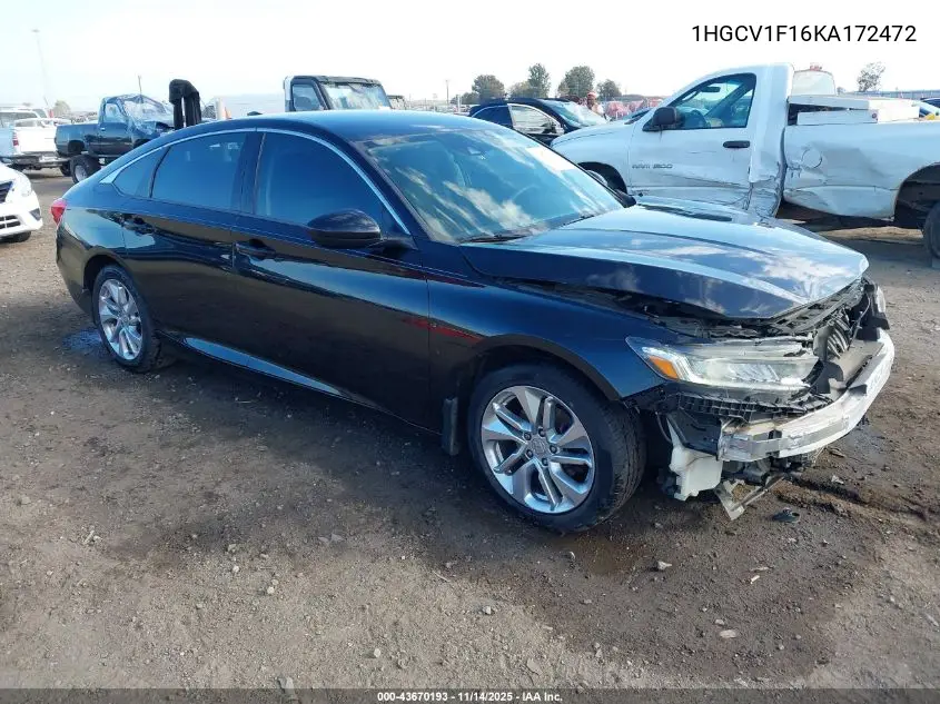 1HGCV1F16KA172472 2019 Honda Accord Lx