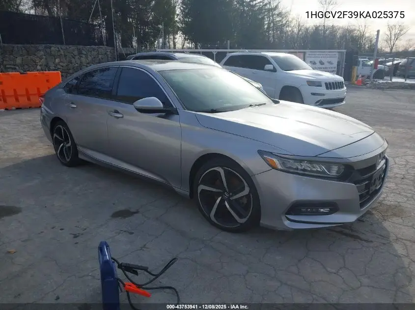 1HGCV2F39KA025375 2019 Honda Accord Sport 2.0T