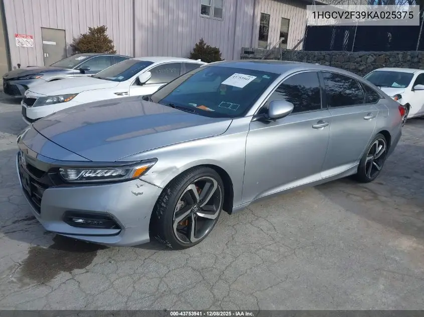 1HGCV2F39KA025375 2019 Honda Accord Sport 2.0T