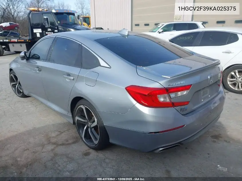 1HGCV2F39KA025375 2019 Honda Accord Sport 2.0T