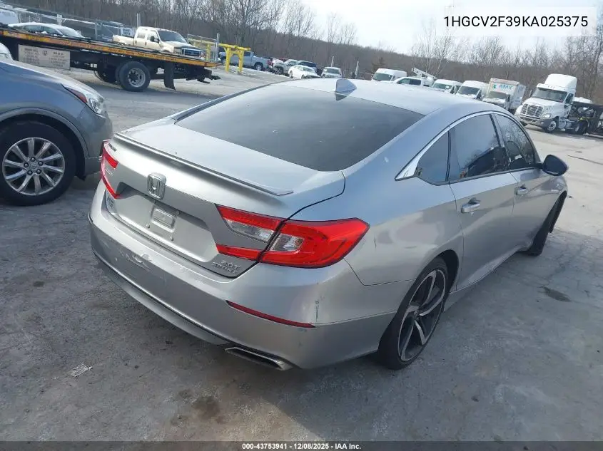 1HGCV2F39KA025375 2019 Honda Accord Sport 2.0T