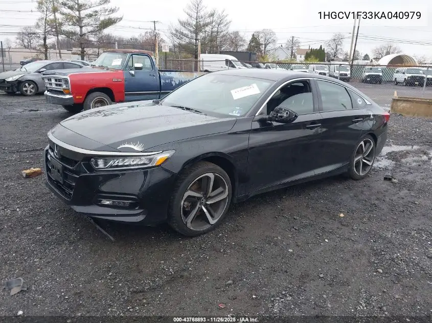 1HGCV1F33KA040979 2019 Honda Accord Sport