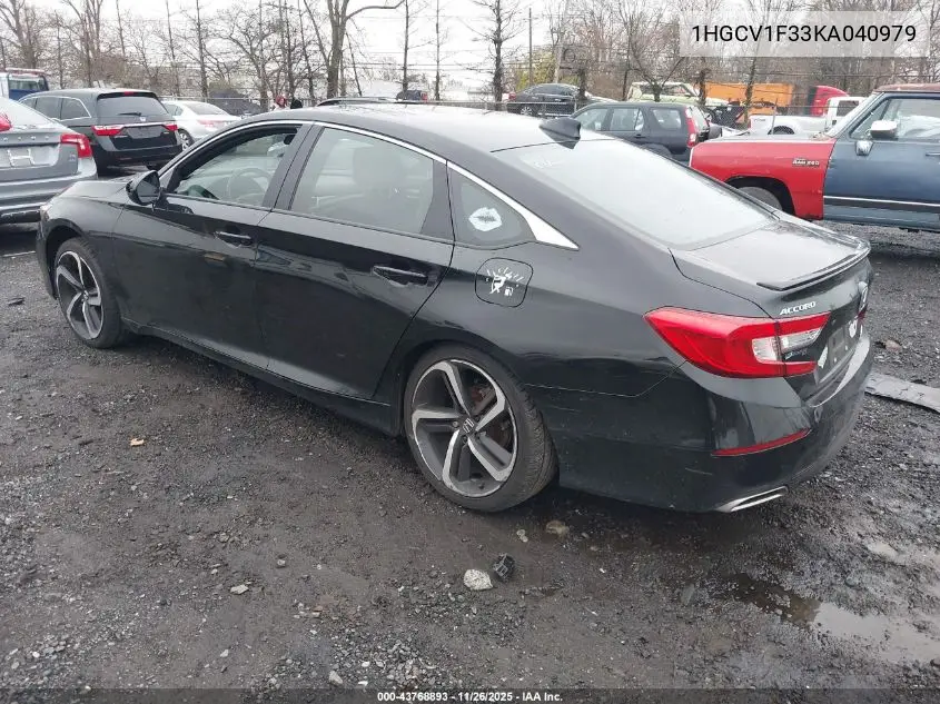 1HGCV1F33KA040979 2019 Honda Accord Sport