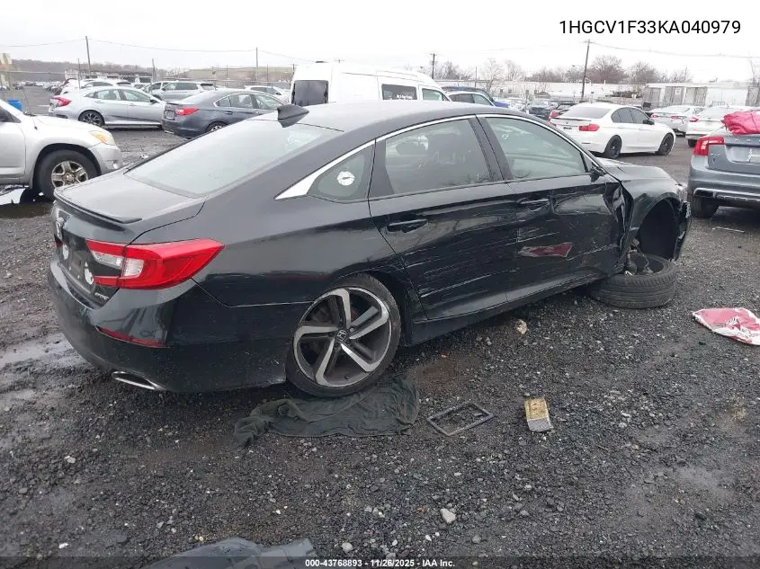 1HGCV1F33KA040979 2019 Honda Accord Sport